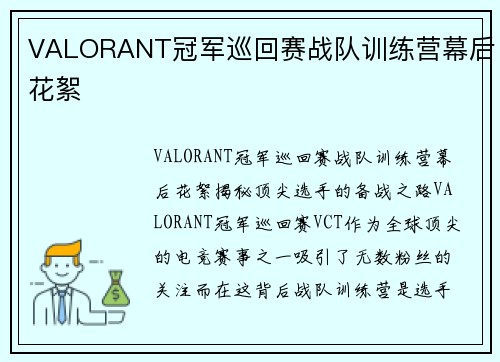 VALORANT冠军巡回赛战队训练营幕后花絮